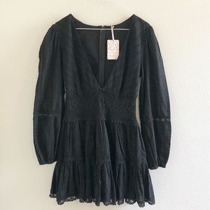 Free People “The Delightful Mini” Black Dress